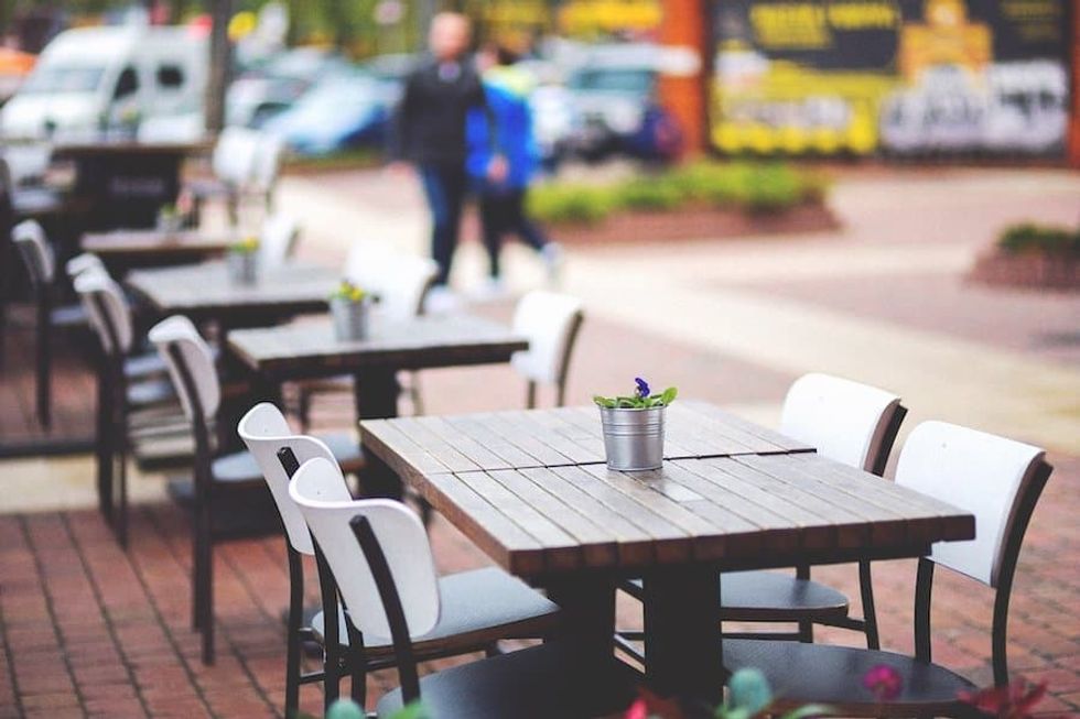 outdoor seating cafe