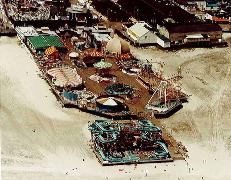 Overhead view Mariner's Pier at Morey's Piers, seaside amusement park