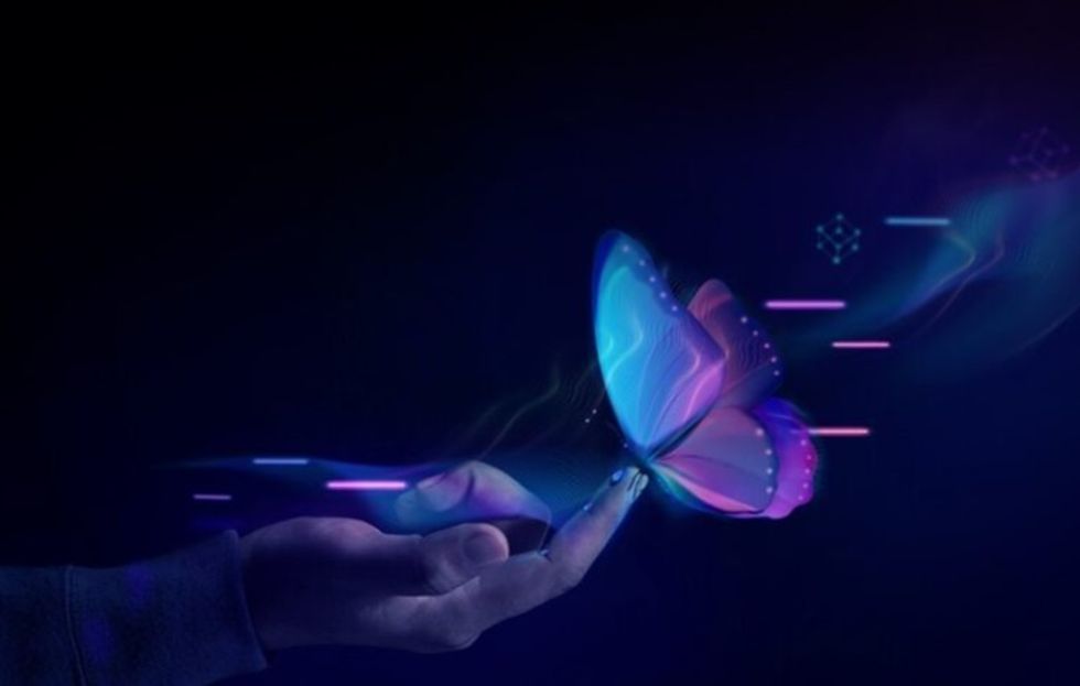 Panasonic Connect passive 3D projection opinion butterfly