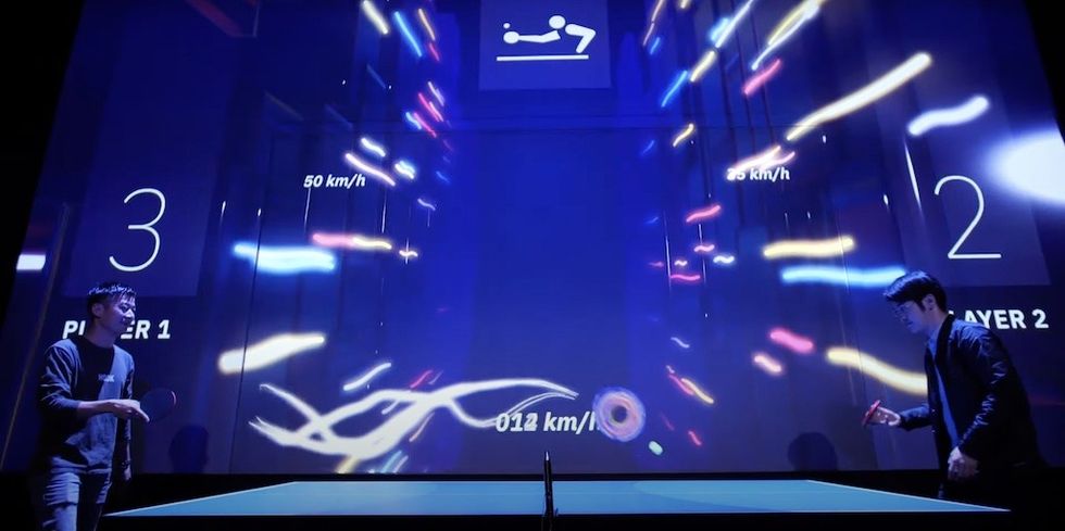 Panasonic projection mapping ping pong
