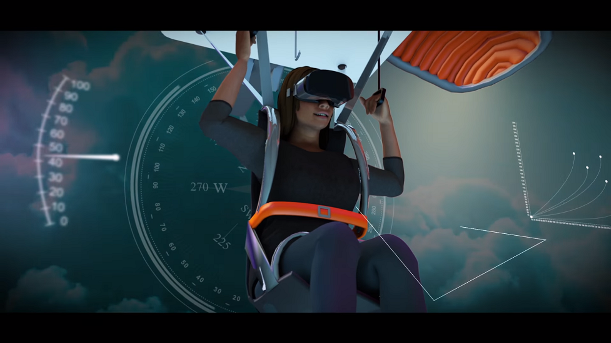 ParadropVR. Paragliding. Universe Science Park. VR. Virtual reality.
