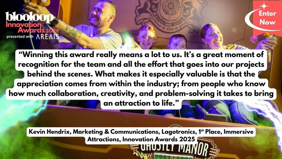 People celebrating an award win with glowing green effects and text overlay.