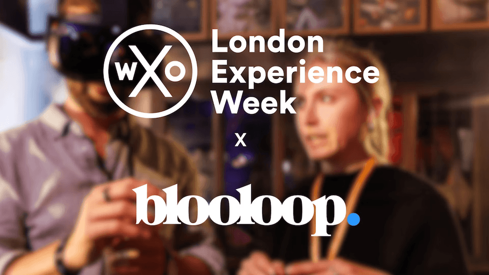 People engaging in VR at London Experience Week, partnered with Blooloop.