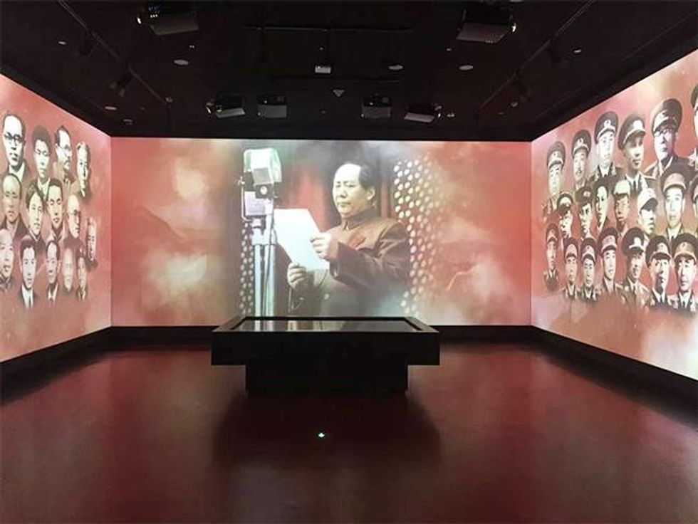 people of hunan exhibit at hunan museum showing chairman mao