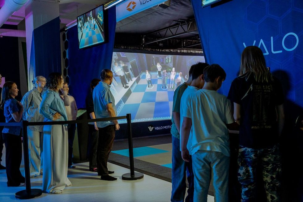 People wait to experience ValoArena