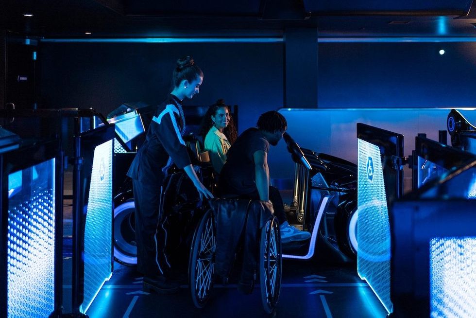 Person-in-wheelchair-boarding the coaster