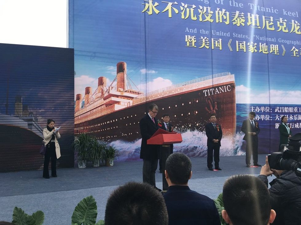 Peter Mandelson at New Titanic theme park china