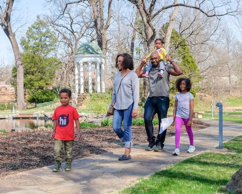 Philbrook family in gardens