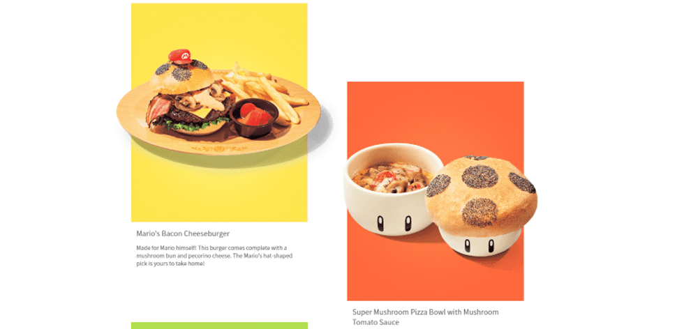 Pictures of food available at Super Nintendo World