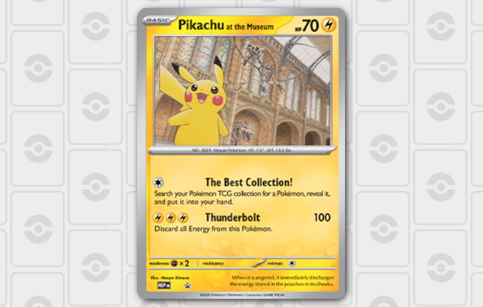 pikachu at the museum pokemon card
