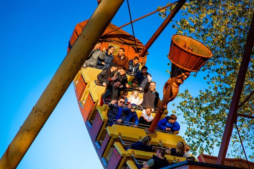pirate ship ride at Pleasurewood Hills, which uses the Convious platform