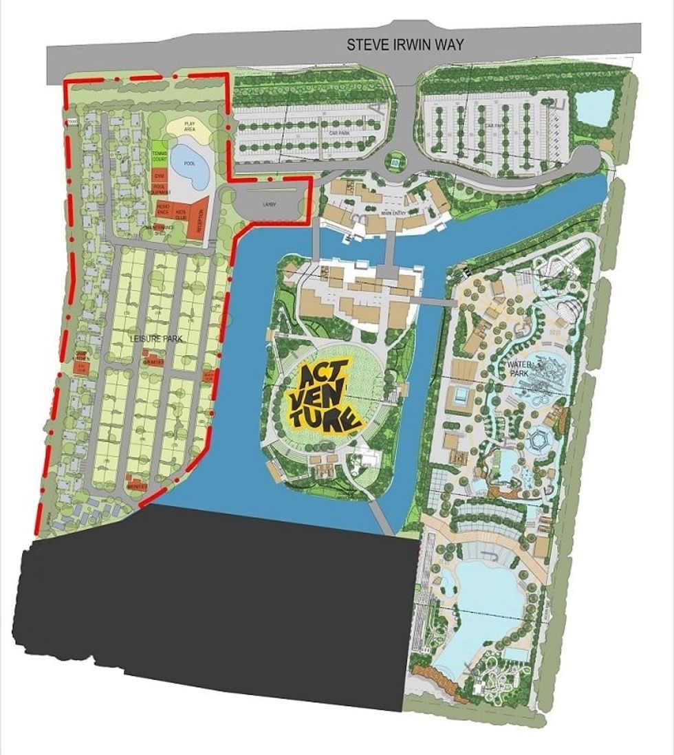 Plans for the Actventure site under development by Sanad Capital.