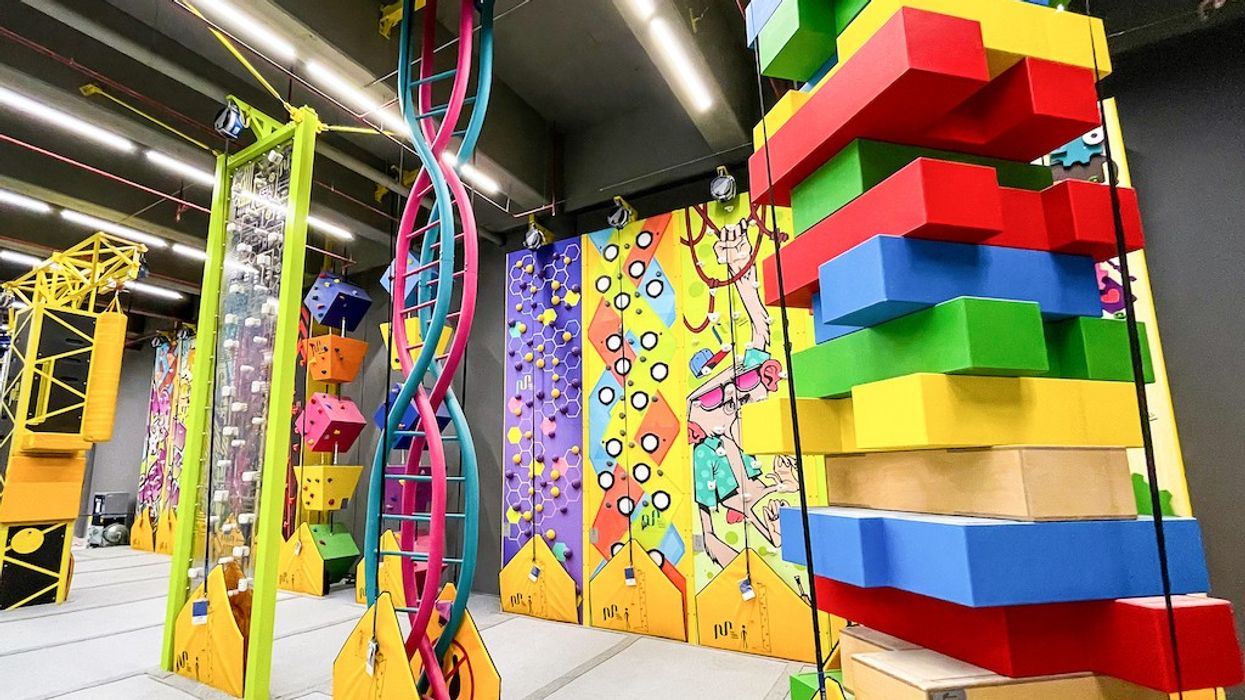 Play equipment from Walltopia at Nomad Entertainment Center