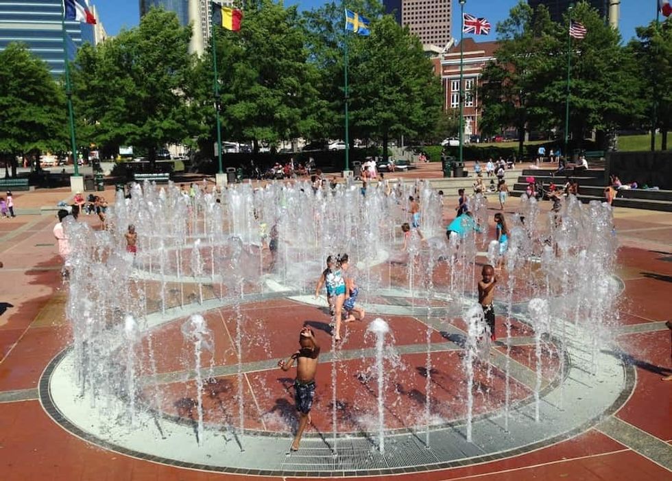 playing in fountain of rings, Atlanta