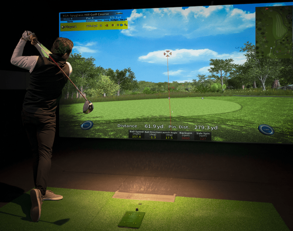 playing the virtual simulator