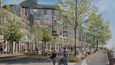 Portland Foreside rendering along Casco Bay