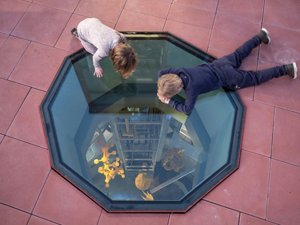 Portlantis rooftop window into the museum