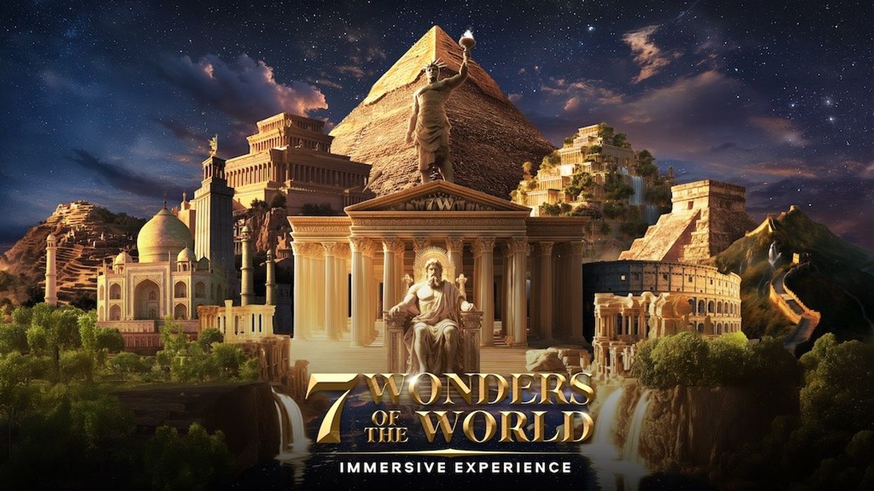Poster for 7 Wonders of the World exhibition by Exhibition Hub
