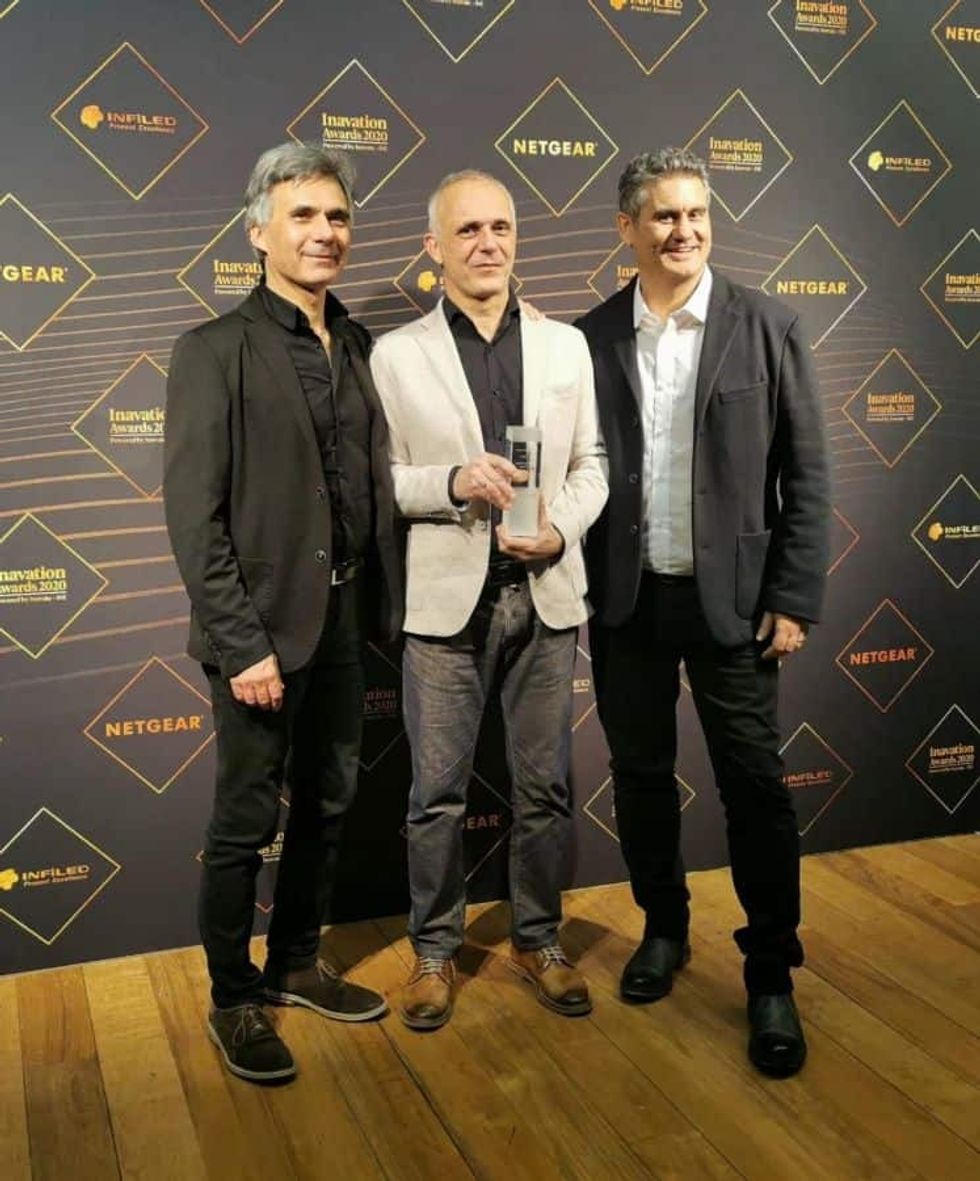 Powersoft CEO Claudio Lastrucci winning at the Inavation Awards
