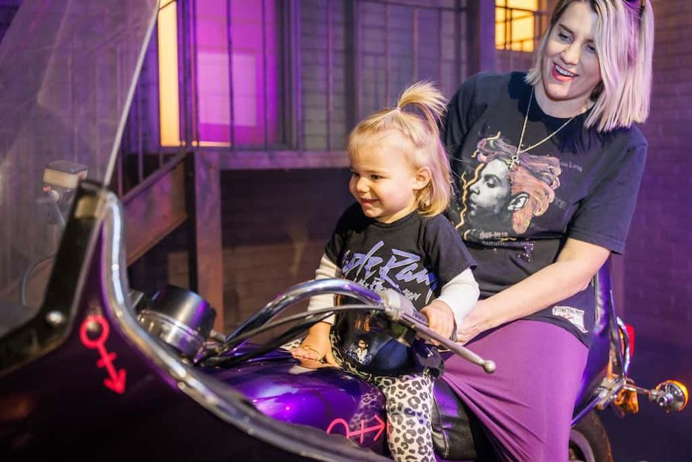 Prince Immersive Experience Purple Rain Motorcycle Mother and Child