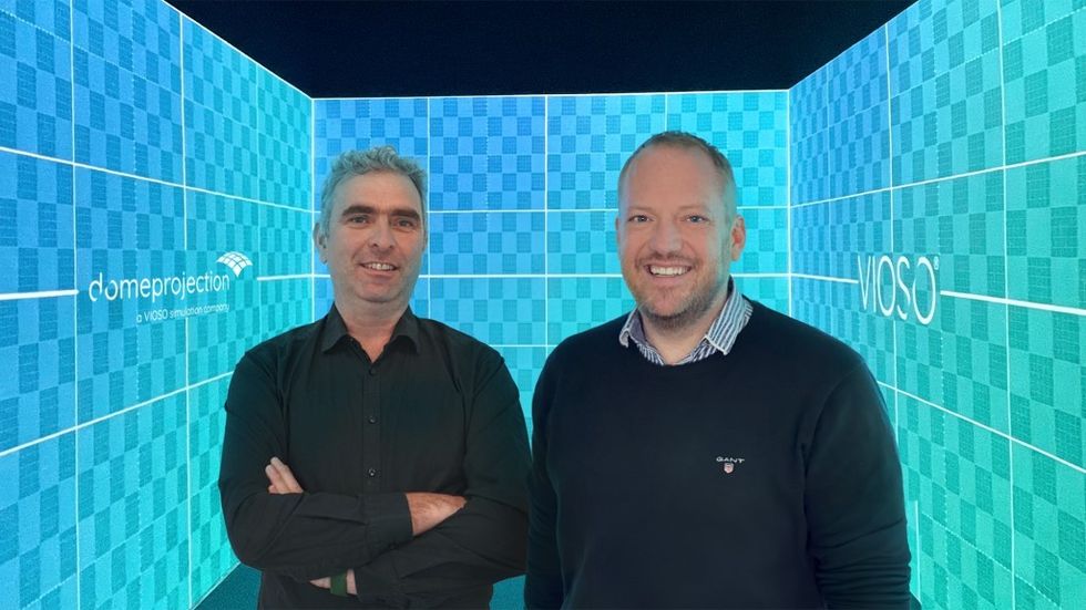 project syntropy VIOSO acquires domeprojection Christian Steinmann (left) and Benjamin Fritsch