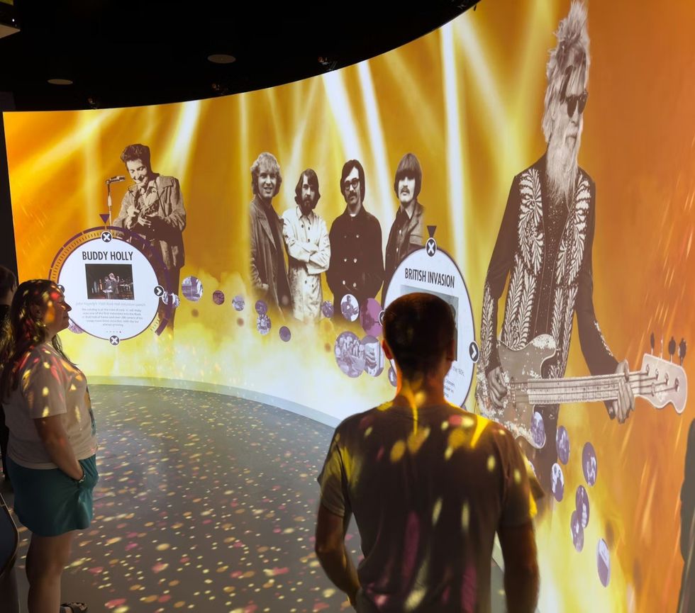 projected interactives at Not Fade Away at the Surf Ballroom Experience Center