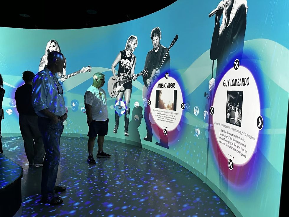 projected interactives at Not Fade Away at the Surf Ballroom Experience Center