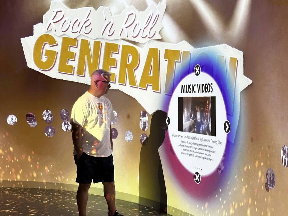 projected interactives at Not Fade Away at the Surf Ballroom Experience Center