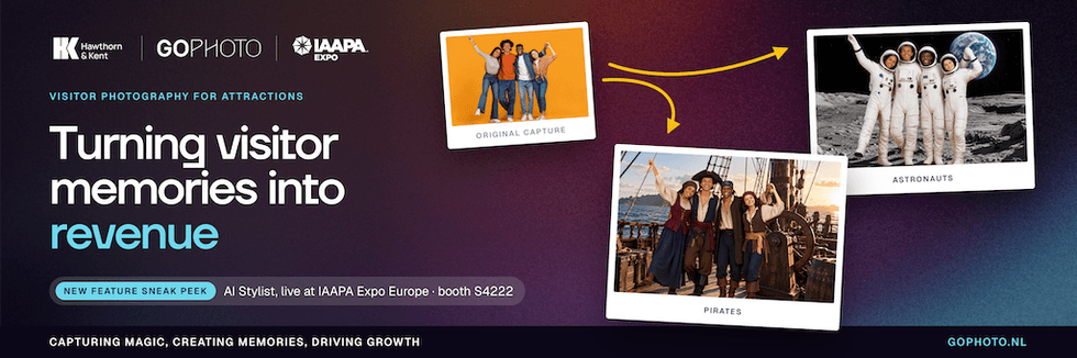 Promotional banner for GoPhoto showcasing visitor photography transformations.