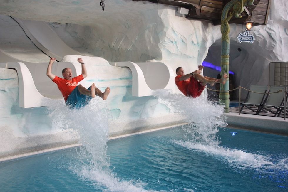 ProSlide's Rock Hunter (left) tries out Isbrekker