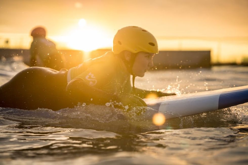 Pupil from Trinity School at the Wave inland surfing destination
