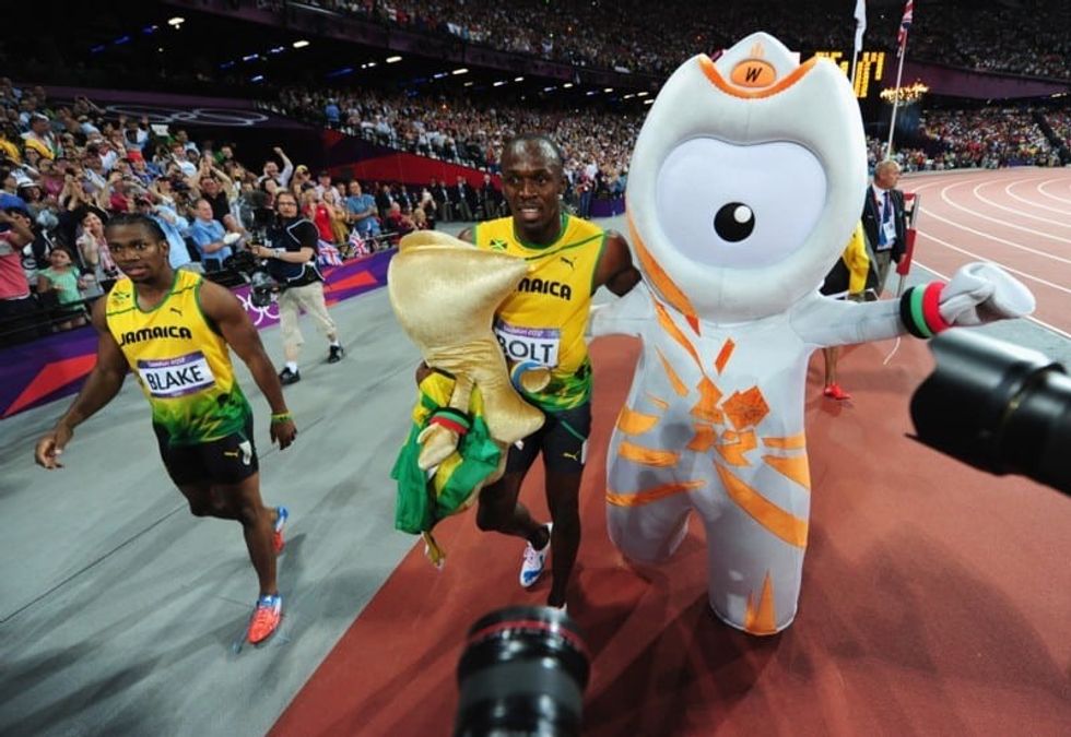 Rainbow Productions London 2012 Mascot meets Usain Bolt narrative