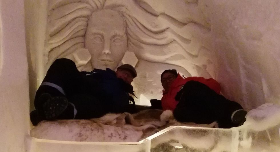 Ray Hole and Nadin Ibrahim at the Ice Hotel Lappset Arctic Inspirations