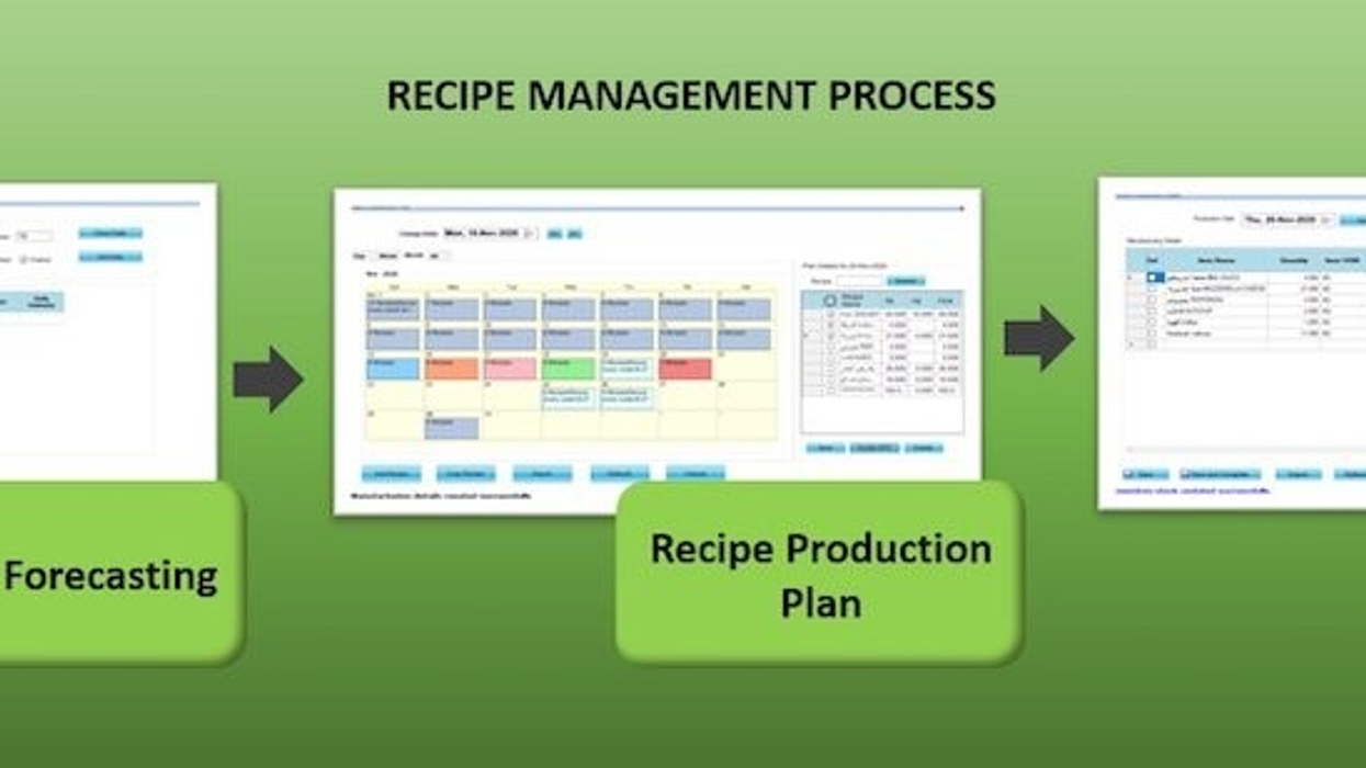 Recipe Management module Semnox Parafait