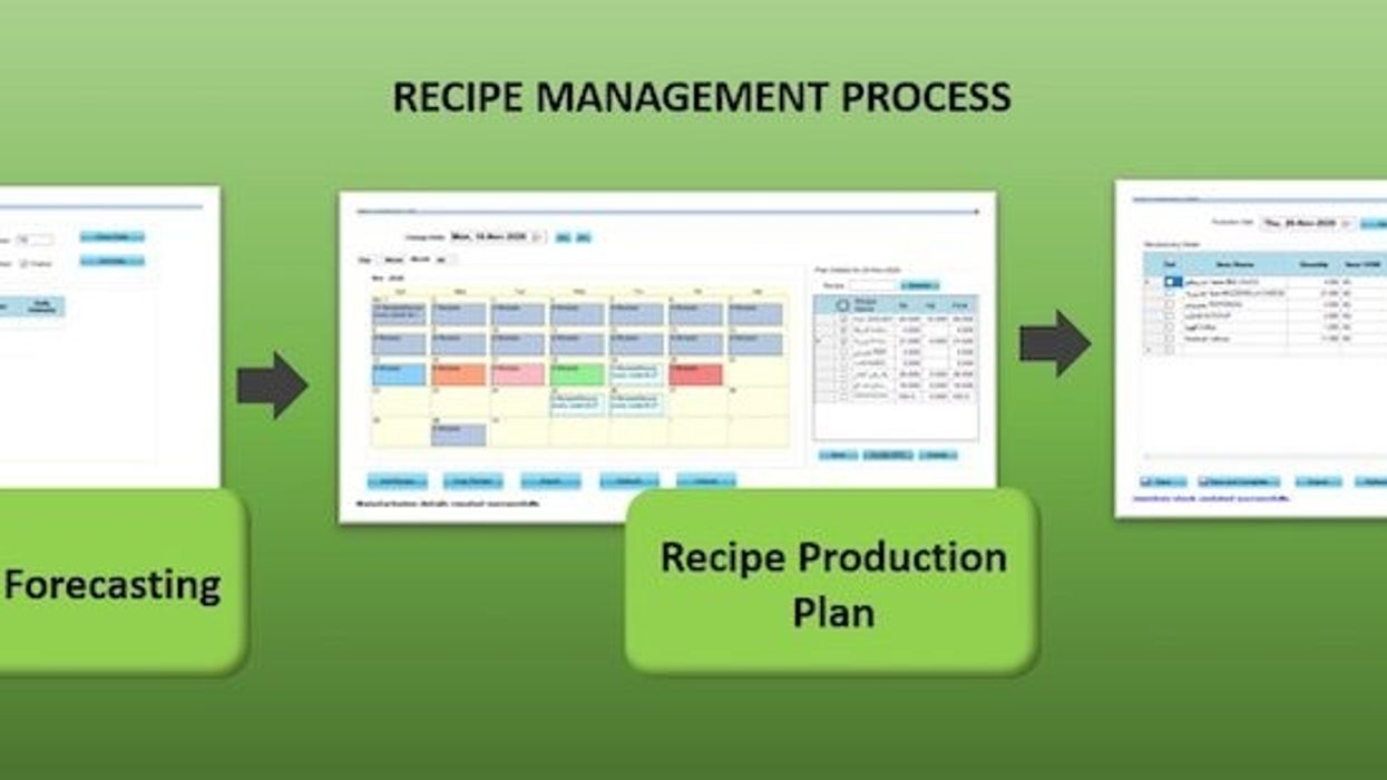 Recipe Management module Semnox Parafait