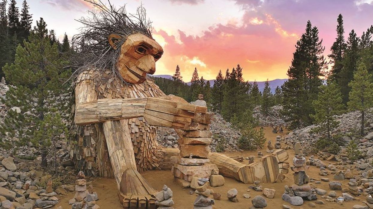 recycled troll sculpture from Imagine Exhibtions new exhibit