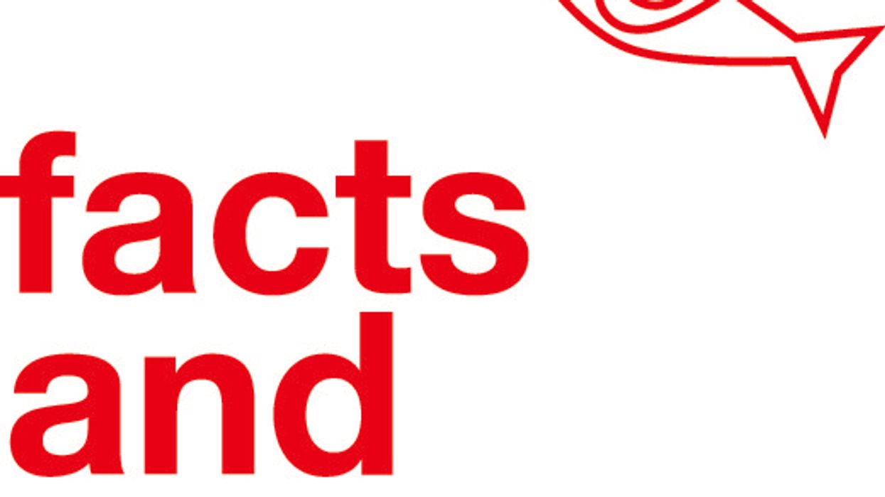 Red "facts and fiction" logo with a flying fish icon outline above.