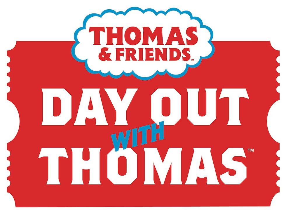 Red ticket design with "Day Out with Thomas" and "Thomas & Friends" logos.