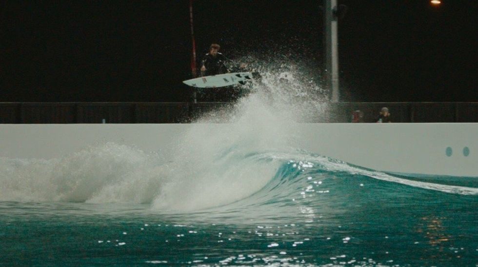 Reef Heazlewood surfing at Urbnsurf, Australia. Wavegarden