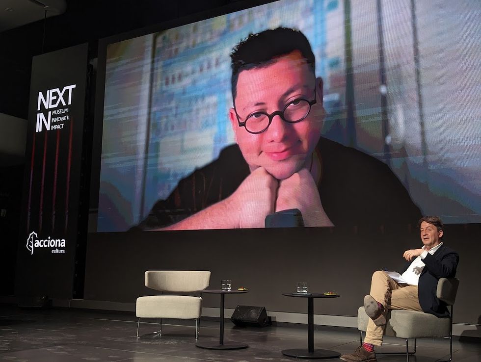 refik anadol on large digital screen