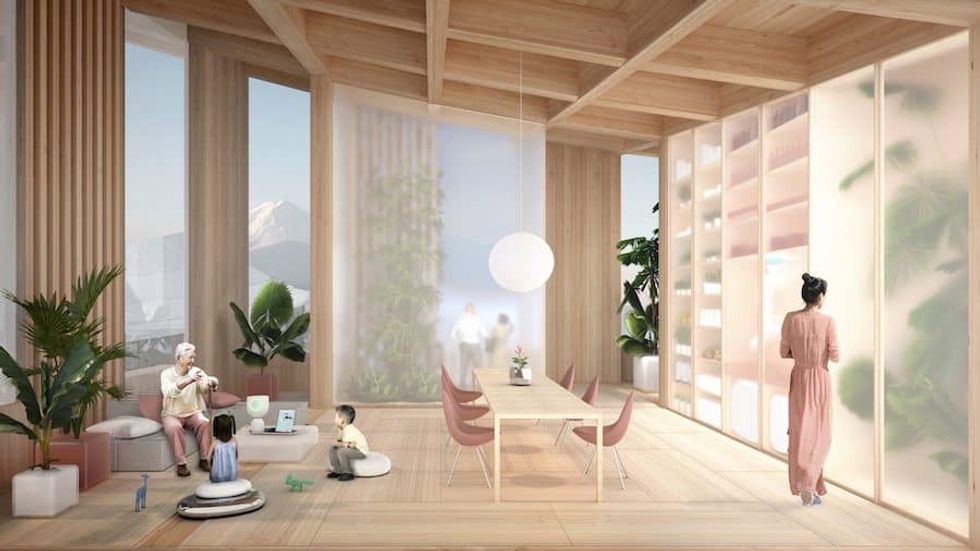 rendering of a smart home at Toyota's Woven City
