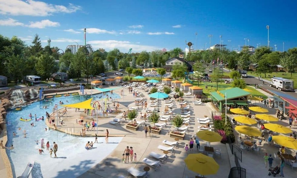 Rendering of the pool at Kings Island camp resort