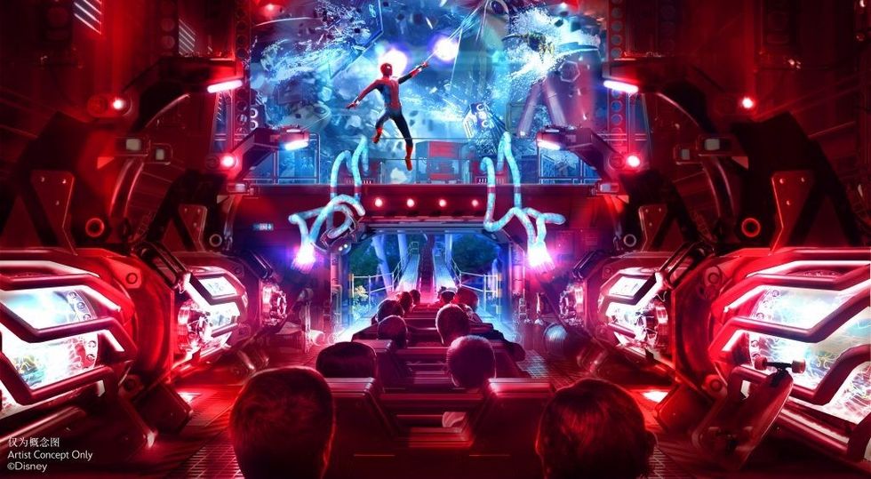 rendering spider man ride shanghai disney