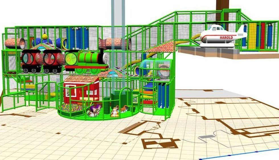 Renderings by iPlayCo for Thomas and Friends Mattel Play Town Dubai
