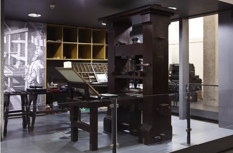 replica of Gutenberg's workshop