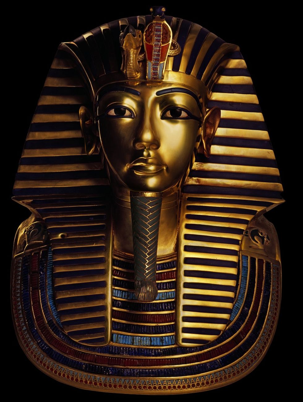 Reproduction of the Pharao’s golden mask at TUTANKHAMUN: HIS TOMB AND HIS TREASURES.