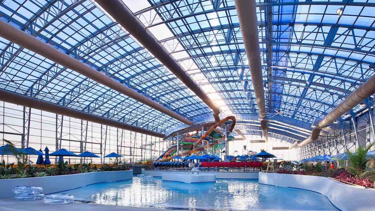 retractable roof at Epic Waters indoor waterpark texas