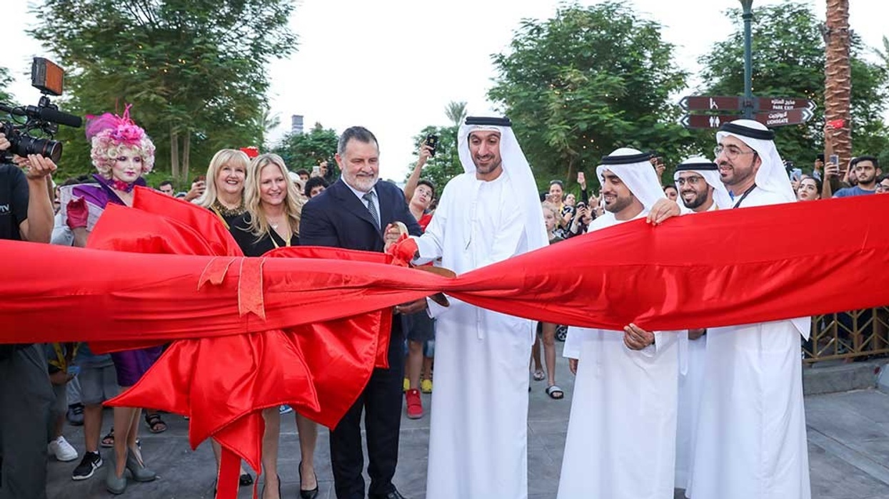 ribbon cutting the hunger games lionsgate motiongate dubai