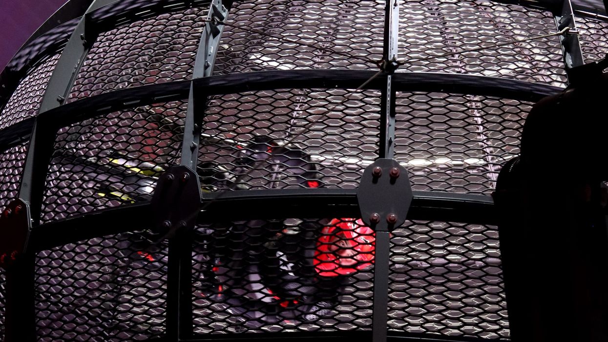 Rider in the MotoGlobe on Star of the Seas.