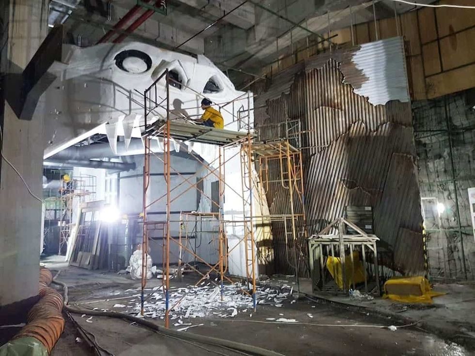 Road-Rage-stunt show dark ride Trans-Studio-Bali_construction